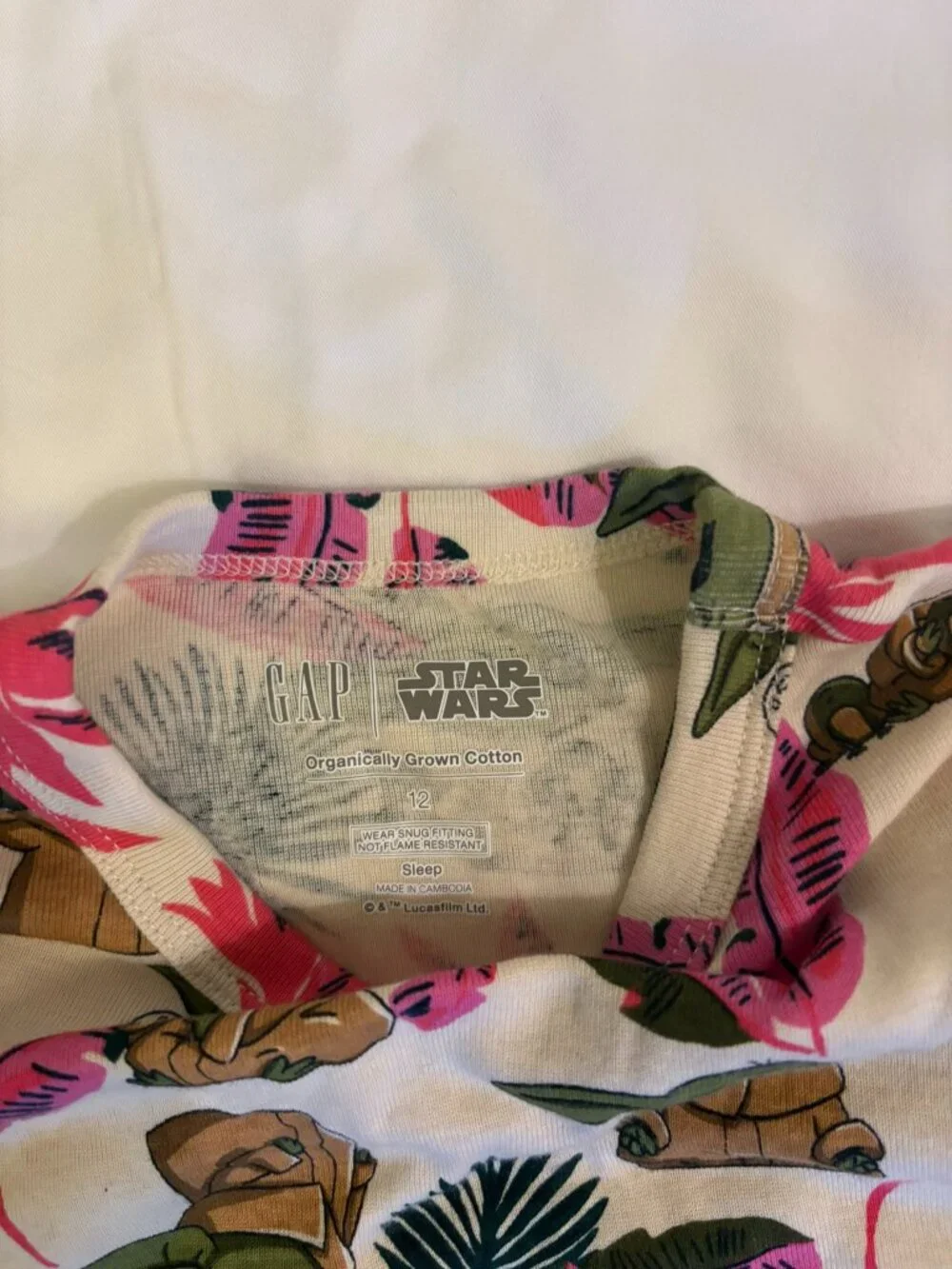 Gap kids Star Wars girl pajamas baby Yoda grogu size 12